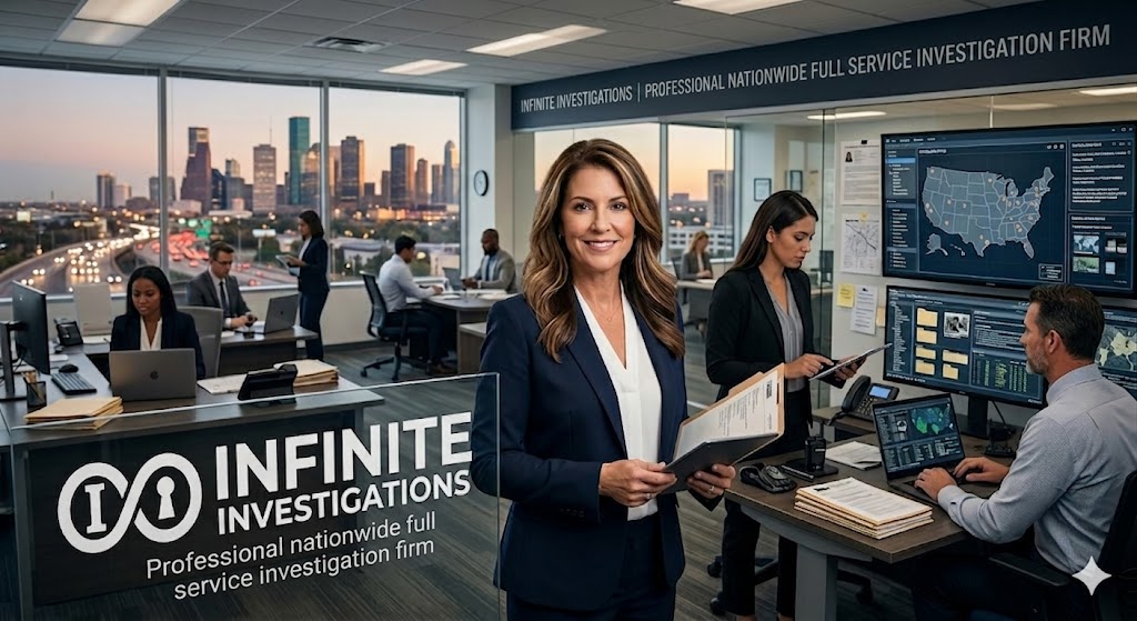 Infinite Investigations. The largest nationwide, woman-owned PRIVATE INVESTIGATION firm
